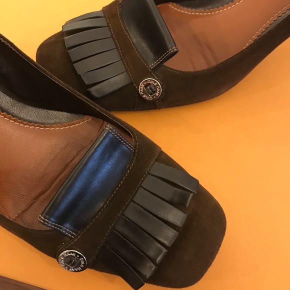 COLE HAAN SUEDE HEELS (Brown) - Picture 4 of 8